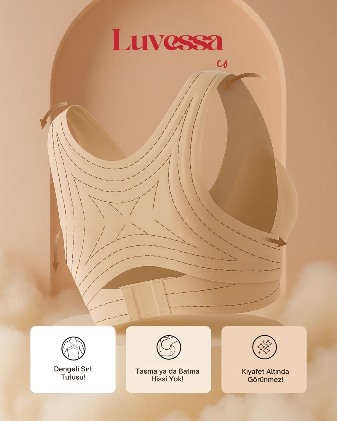 luvessa Duruş Düzeltici Sütyen — Sırt Yağlarını Gizle, Duruşunu Düzelt